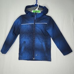 XMNT Boys Fleece Lined Jacket Blue And Black Pattern Size XS (4/5)